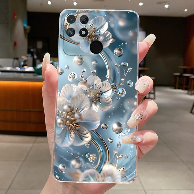 Luxury Clear Butterfly Flowers Soft Phone Case