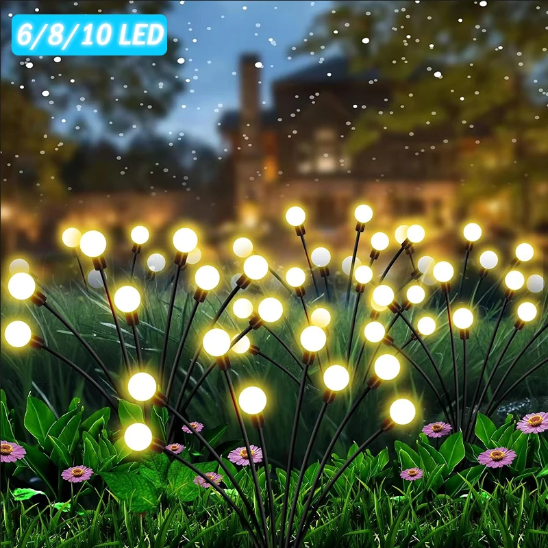 10 LED Solar Garden Lights Firefly Waterproof Solar Lights Outdoor for Yard Patio Pathway Christmas Decorations Lawn Lamp solar lights garden light solar decoration light solar spot light