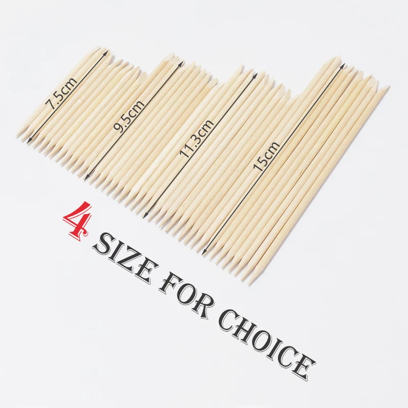 20/50/100pcs Nail Cuticle Pusher Wooden Design Drawing Painting Stick Remover Orange Wood Sticks for Nail Art Tools