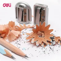 1/2Pcs Deli Zinc Alloy Pencil Sharpener Silver Metal Sharpener School Office Sharpener Stationery Supplies 3
