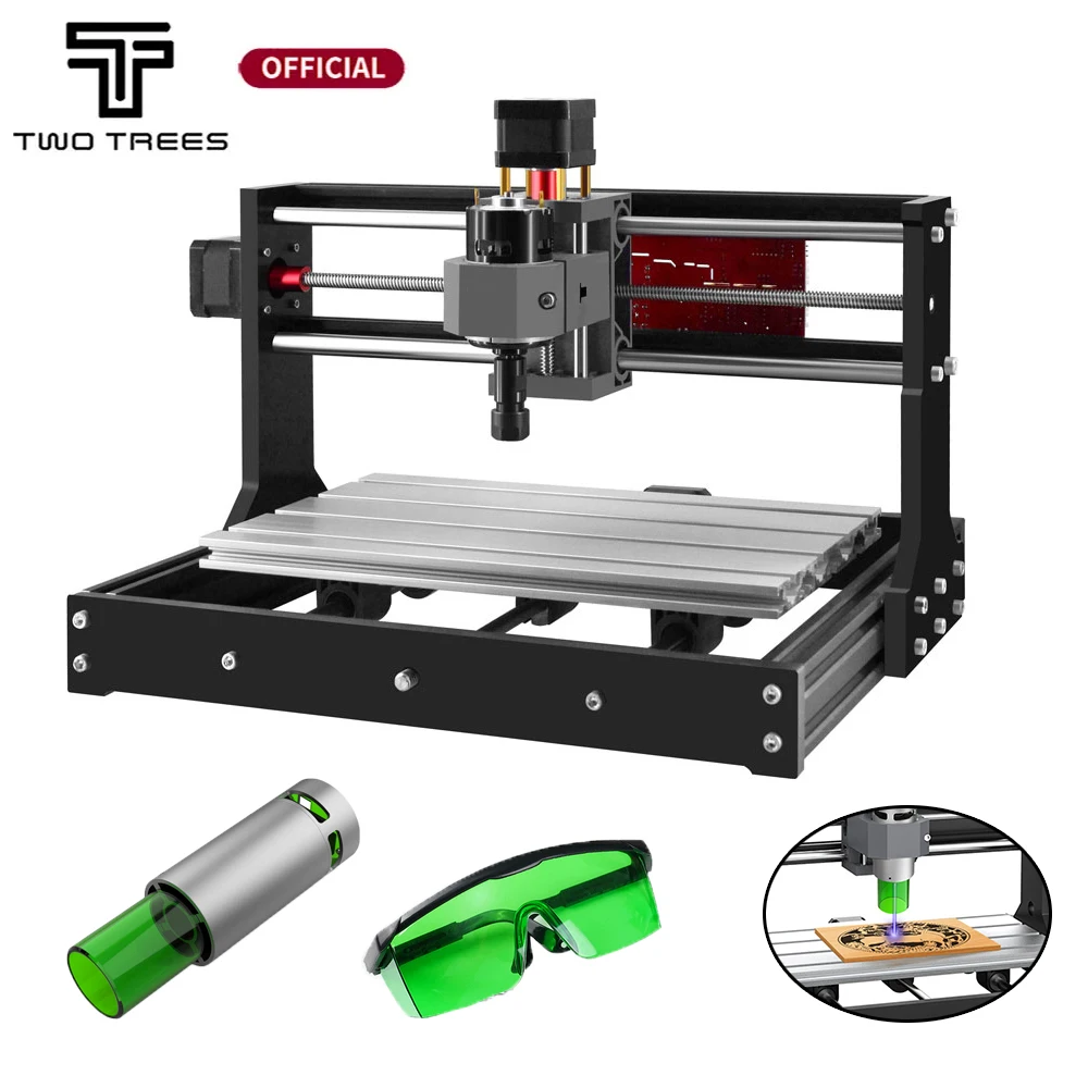 Twotrees 3018 PRO CNC Laser Engraving Machine Cnc Portable Household DIY Tool Metal Plastic 3D Printer Acrylic PVC Wood Board acrylic 4c board explanation prop loose diamond 4c standard carat weight cut scale display stand gem teaching tool display