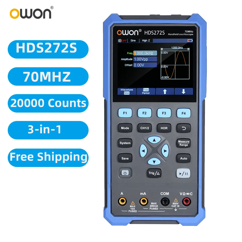 Owon Oscilloscope Numérique Portable 3 En 1 Hds272/hds272s