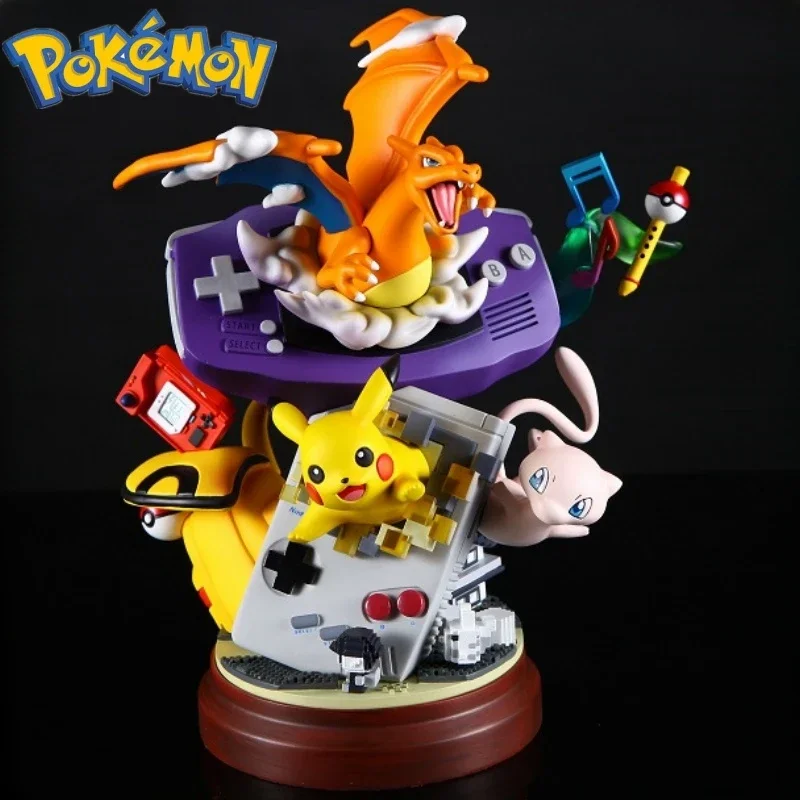

New Pokemon Pikachu Action Figure Toys Anime Resin Station Gameboy Pika Mew Charizard 19cm Model Doll Pvc Ornament For Gifts Toy