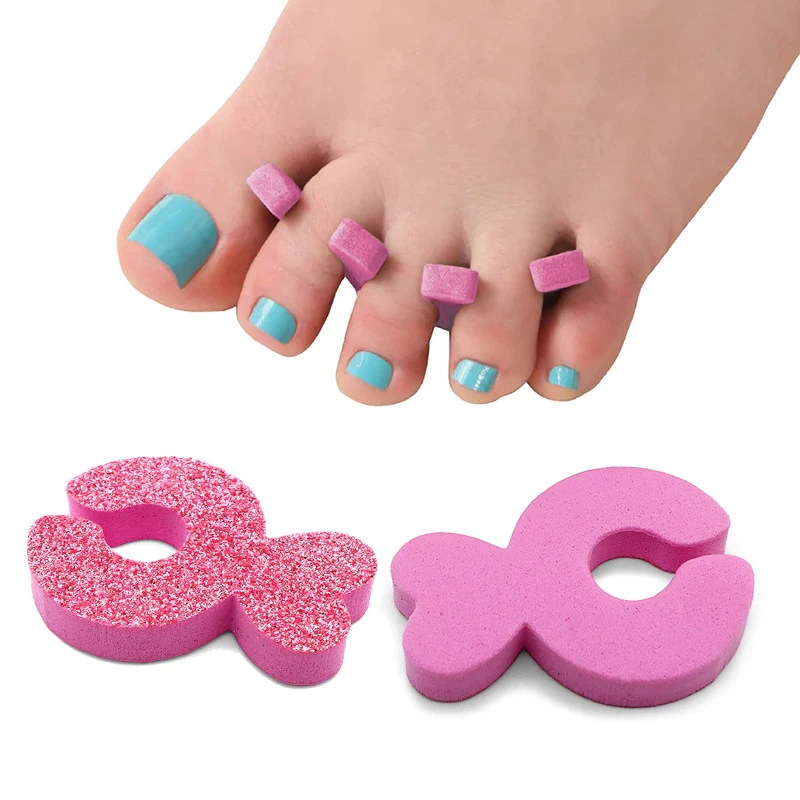 4Pcs Pink Heart EVA Toe Separators Pedicure Kit Nail Supplies For Professional Soft Toe Finger Dividers Nails Accessories Toolss
