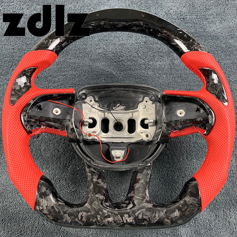 

FOR Dodge Challenger 2015 2016 2017 2018 2019 2020 LED Display Forged Carbon Fiber Steering Wheel Automotive Interior Customizat