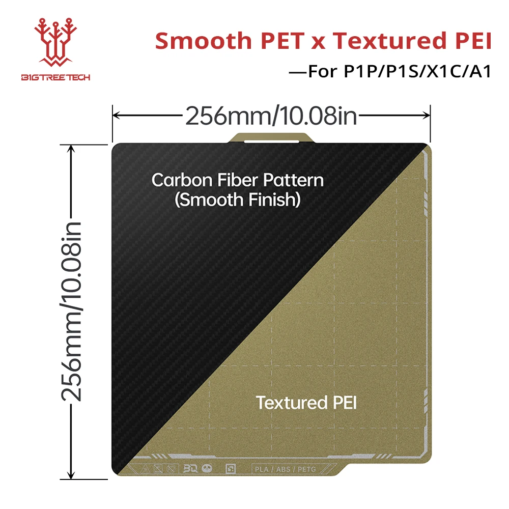 BIGTREETECH Double-Sided PEI PEO 3D Printer Build Plate – 256mm x 180mm