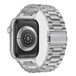 Stainless Steel Metal Watch Strap Bracelet - Premium Wristband Replacement for 45mm or 46mm (Titanium color)