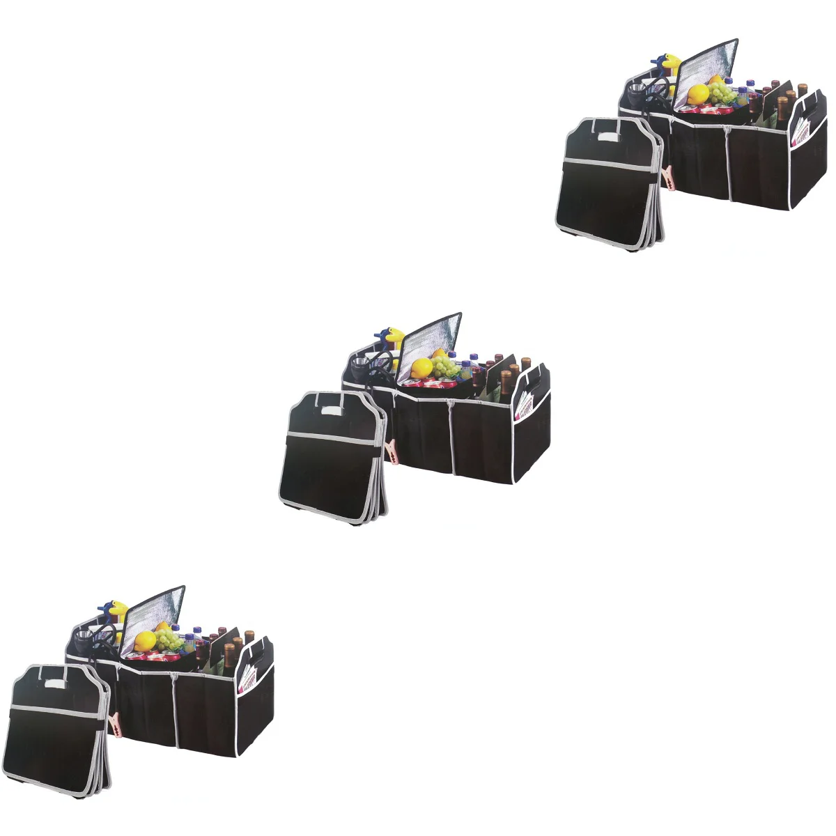 

3pcs Auto Trunk Storage Organizer Big Capacity Foldable Cargo Trunk Organizer