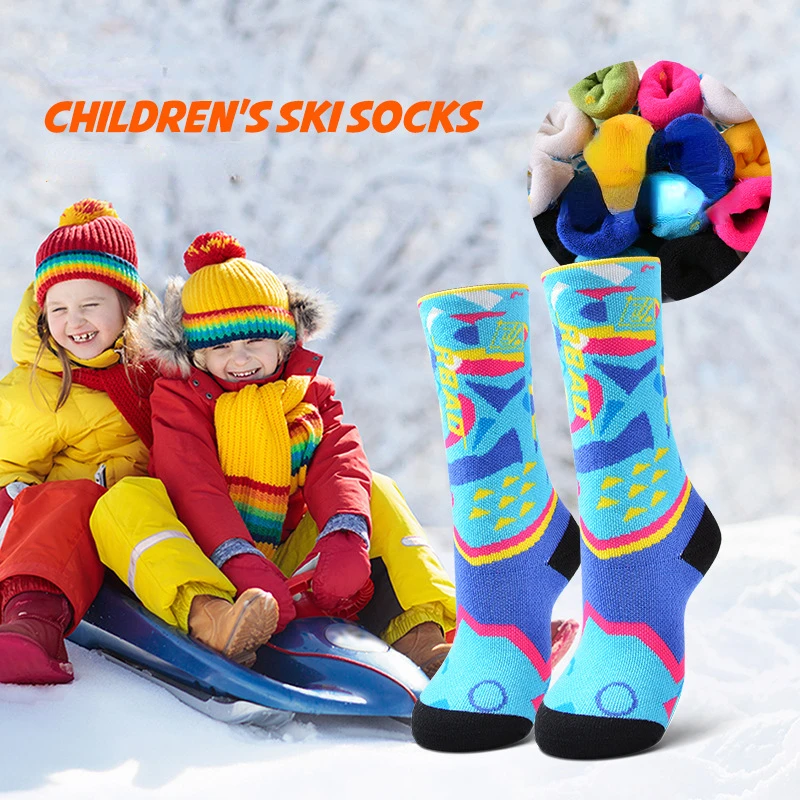 Winter Merino Wool Socks Kids Roller Skating Socks Thickened Warm Long High Snow Boys and Girls Ski