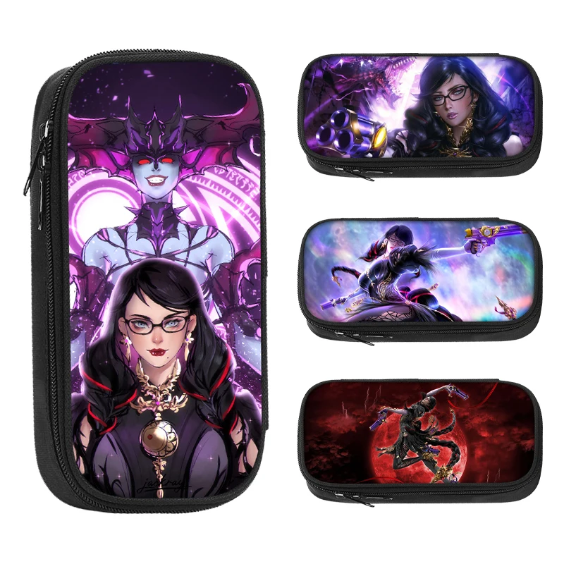 

21cm X 10cm Bayonetta 3 Arcade Game Pencil Case Bag Student Canvas Utility Kawaii Large Capacity Customizable Office Accessories