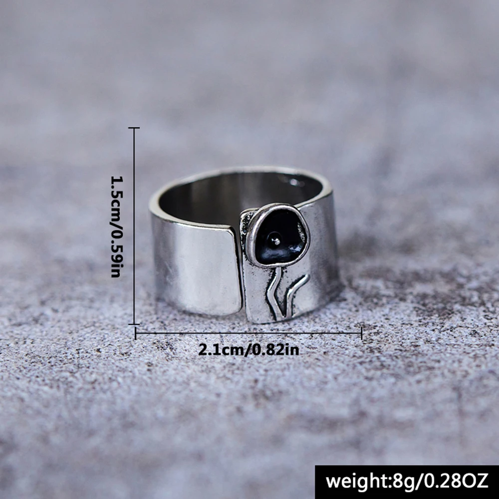 Bohemia Minimalist Metal Flowers Ring for Women Vintage Knuckle Finger Plant Rings Engagement Wedding Statement Jewelry