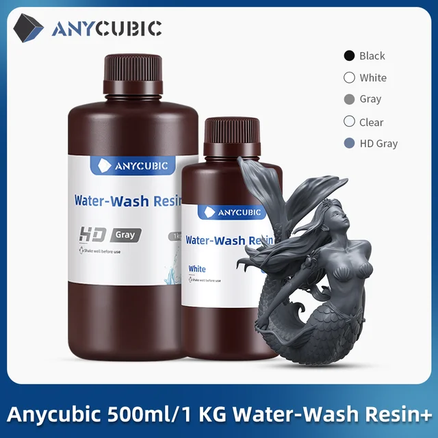 ANYCUBIC resina per lavaggio ad acqua per stampante 3D 405nm resina UV lavabile  stampante 3D resina per stampante LCD DLP 1 KG materiale di stampa 3D -  AliExpress