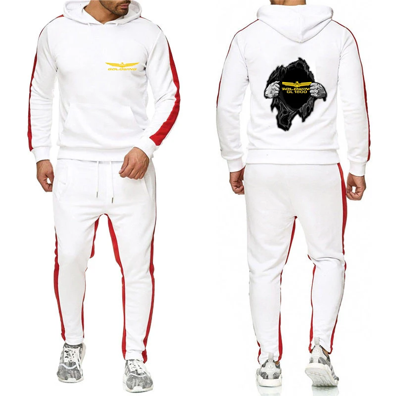 2023 new men's Golden Wing GL 1800 motorcycle fashion sweatshirt hoodie brand sweatpants cotton pants casual pullover solid colo