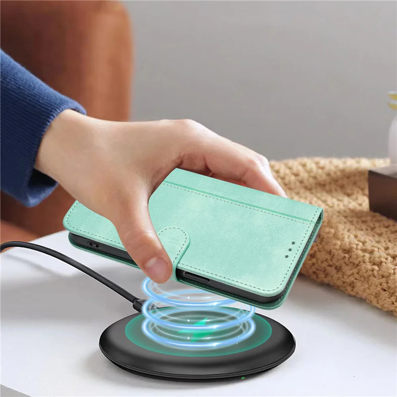 Premium Magnetic Leather Wallet Case with Stand