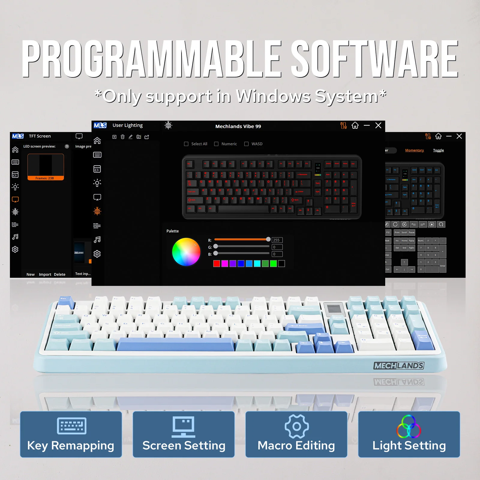 MechLands Vibe99 1800 Layout Gasket-mounted Wired/Bluetooth/2.4GHz