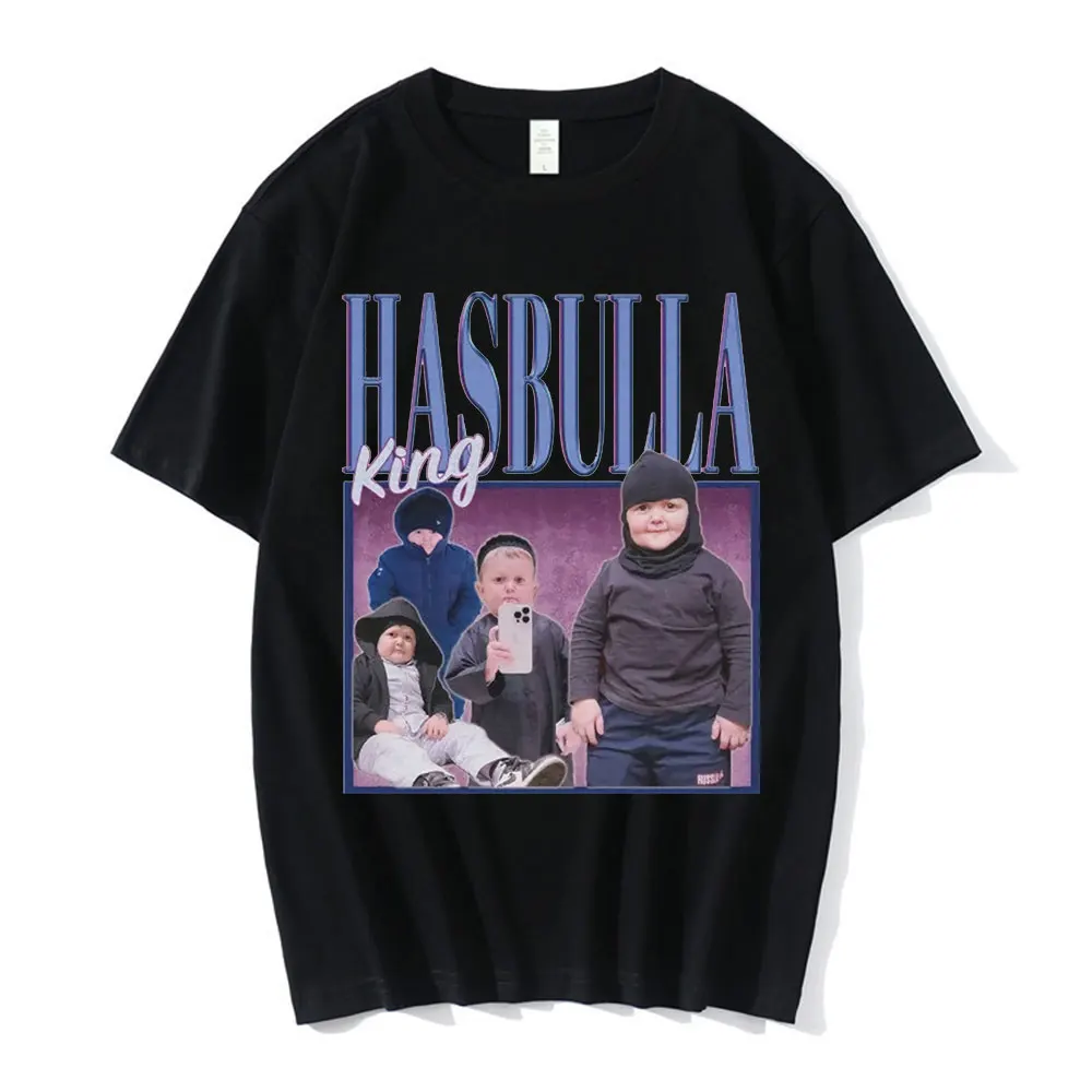 

Hasbulla Fighting Meme T Shirt Men Women Mini Khabib Blogger T-Shirt Summer High Quality Crew Neck Pure Cotton Oversized Tees