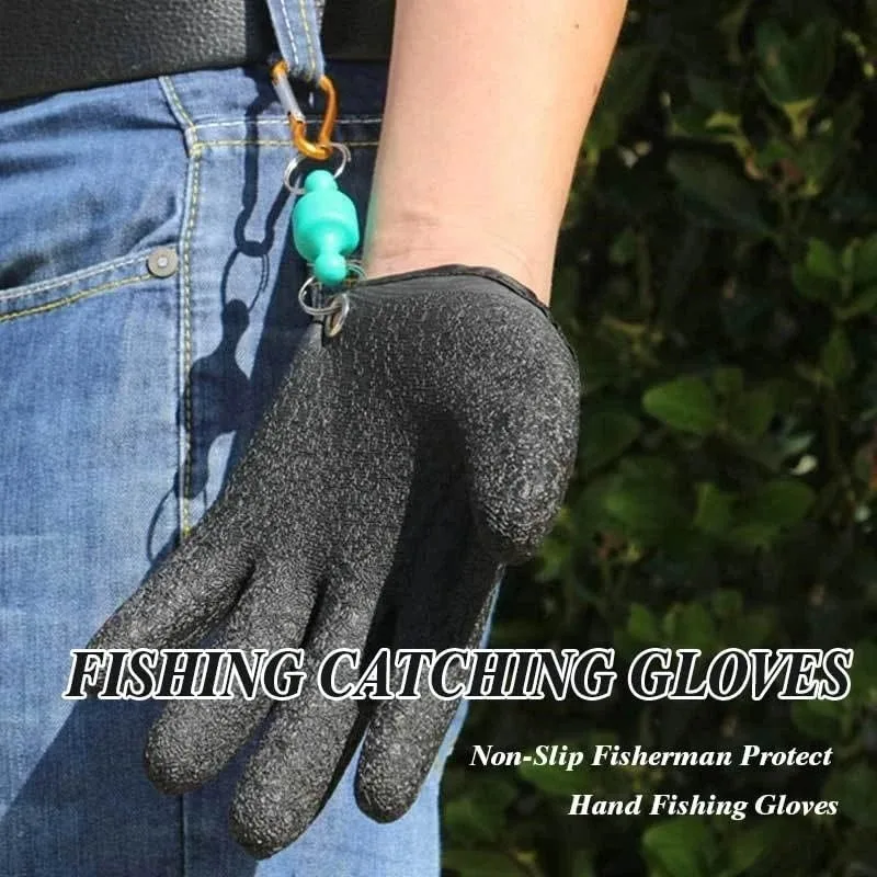 Fishing Catching Gloves Magnet Release Anti-slip Protect Hand From Puncture Scrapes Waterproof