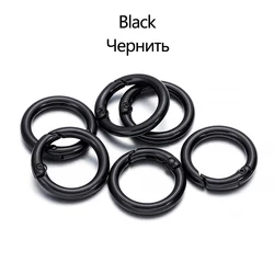 Set of 5 Metal O Ring Clasps and Hooks for DIY Projects and Accessories (Black)