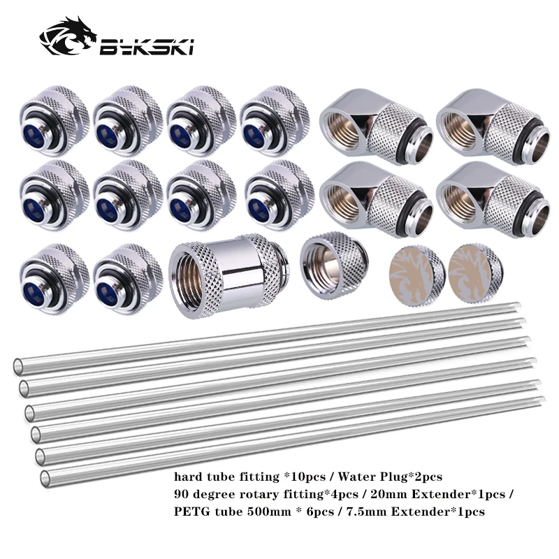 Bykskiフィッティング90度ハードチューブ継手/チューブキット水冷却pc