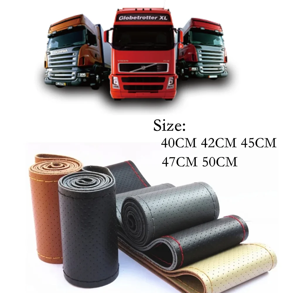 Leder Auto Lenkradbezug LKW Bus LKW Geflecht DIY 40 cm 42 cm 45 cm 47 cm 50 cm Lenkrad Schutzhülle