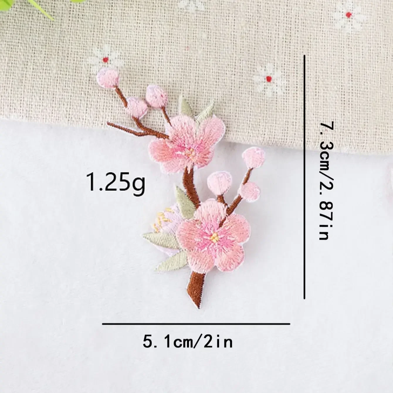 Flower Branch Stickers Embroidered Stitching Patches Cherry Blossom Stickers Cheongsam Decorations Pink Plum Blossom Patches