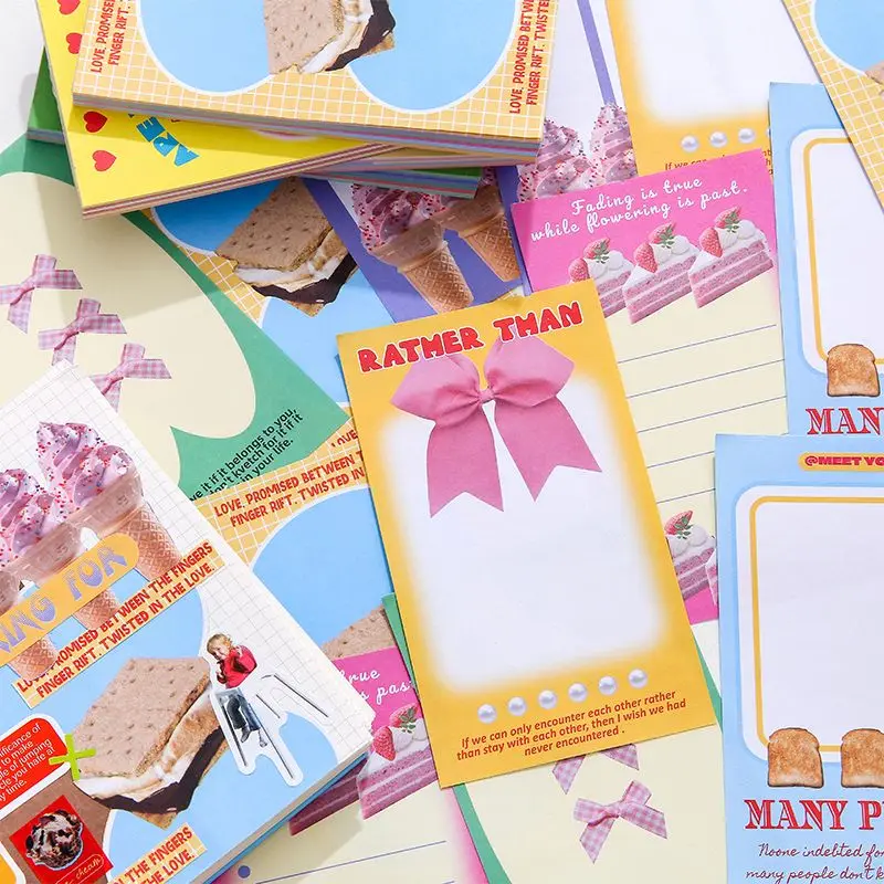 

50/90 Sheets Cool Tearable Memo Pad Non-Sticky Scrapbooking Paper Diy Collage Material Journaling Take Notes