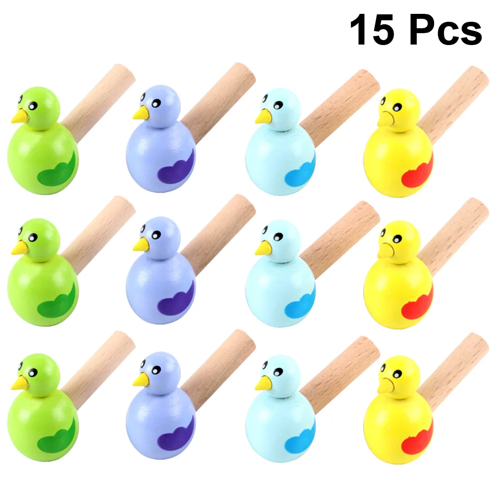 

Wooden Bird Whistles Cartoon Whistle Bird Shape Toy Kids Whistle Educational for Children Gift (Random Color)