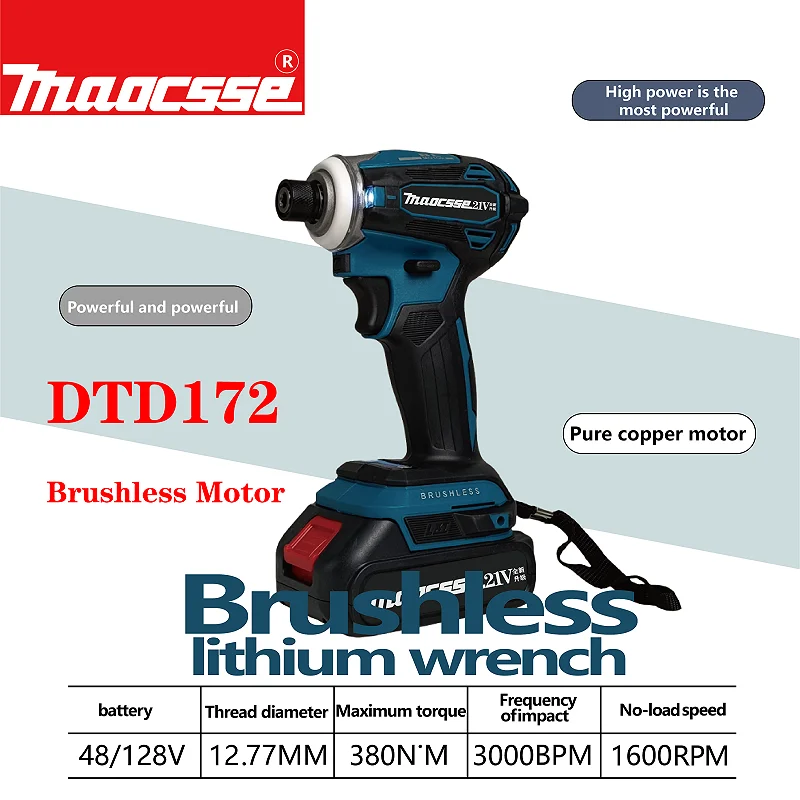 Suitable for Makita 18V battery DTD172 Domestic Version Brushless 18v Lithium Impact Driver Power Tool Multi-function Tool makita dtd173 18v lithium japan imported domestic version brushless impact driver power tool multi function tool