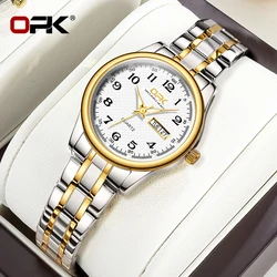 Elegant Women's Luxury Quartz Watch with Stainless Steel Strap - Waterproof Classic Timepiece - Yes (Women Gold White)