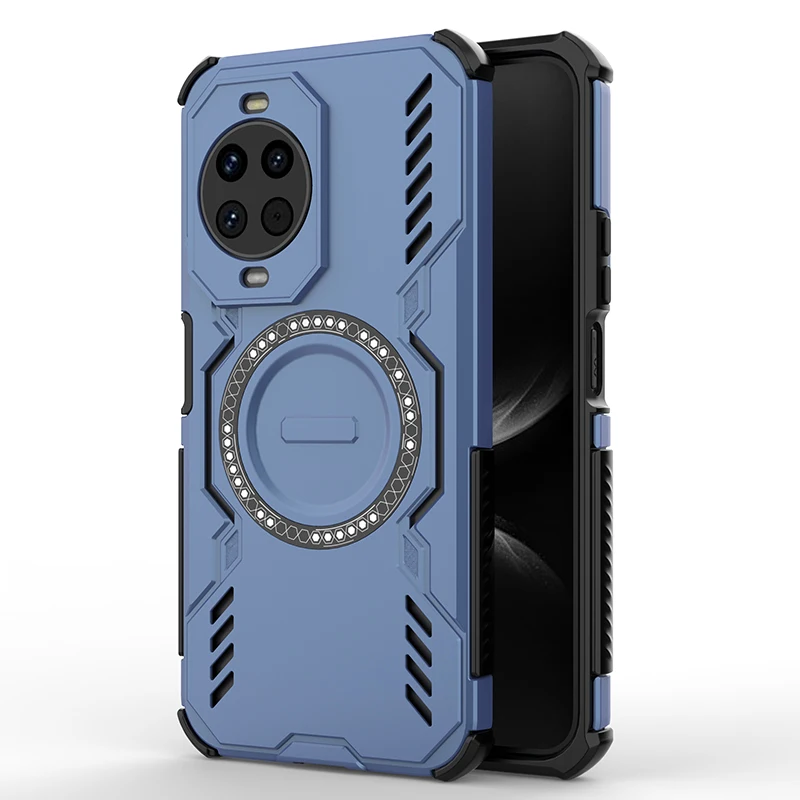 Enhanced Magnetic Air Cushion Anti-Drop Phone Case with Mecha Heat Dissipation