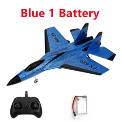 RC Remote Control Fighter Plane - 2.4G Hobby Glider with EPP Foam (Blue-SU35-1B)