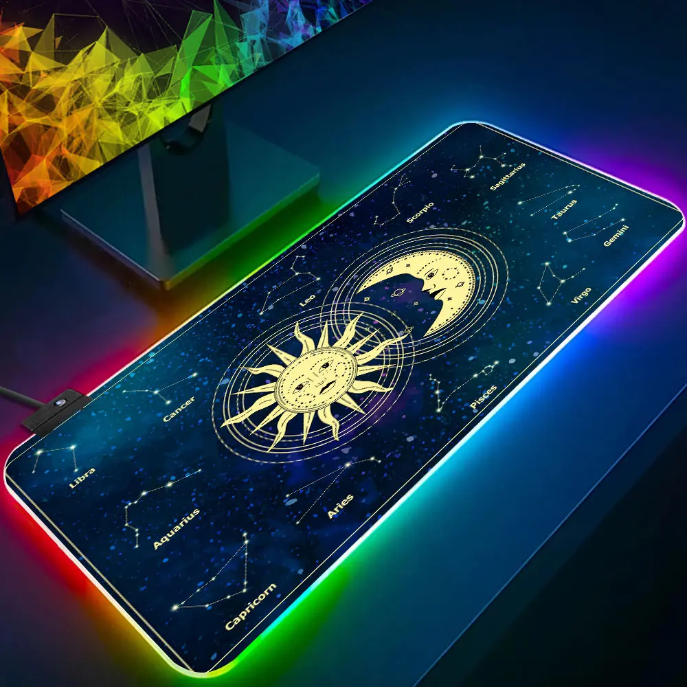 

Коврик для мыши и клавиатуры Kawaii Moon Star RGB