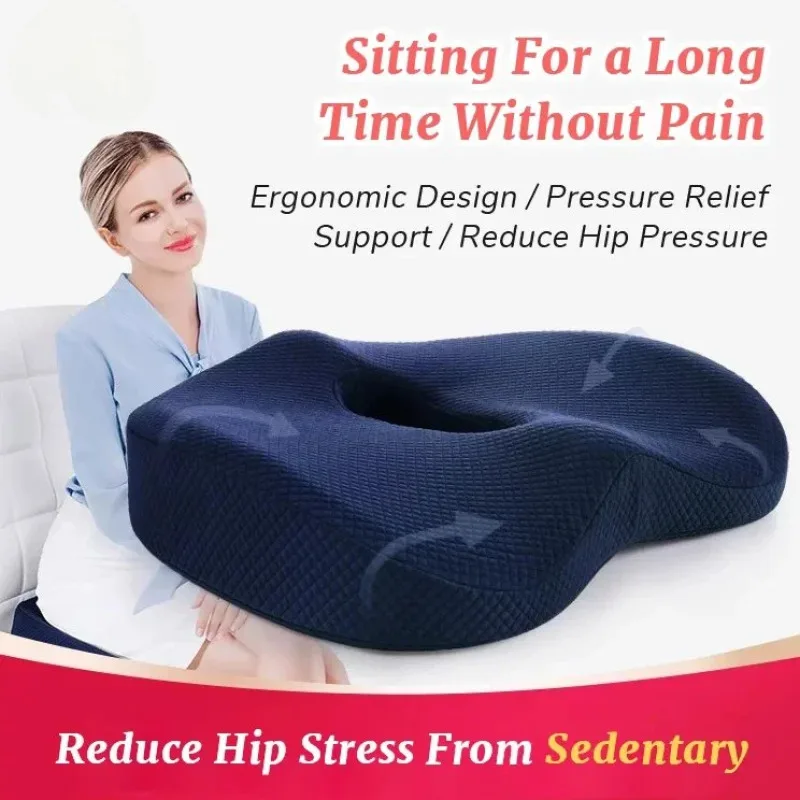 Memory Foam Hemorrhoid Seat Cushion Hip Support Orthopedic Pillow Office Chair Cushion Car Seat Wheelchair Massage Pillow 1