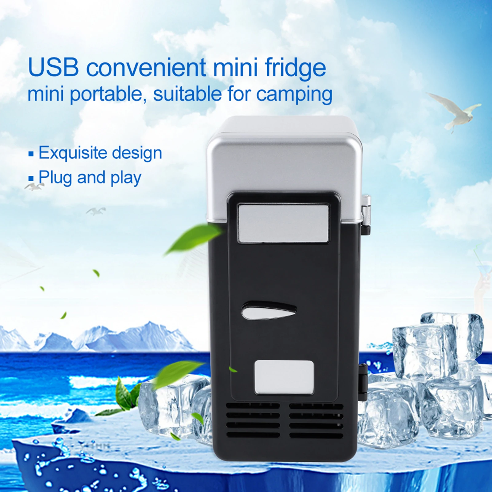 Mini Fridge Cool Quickly Beverage Fridge Usb Interface Cooler & Warmer 5 Minutes Refrigerator Temperature for Cola Cans Coffee 5