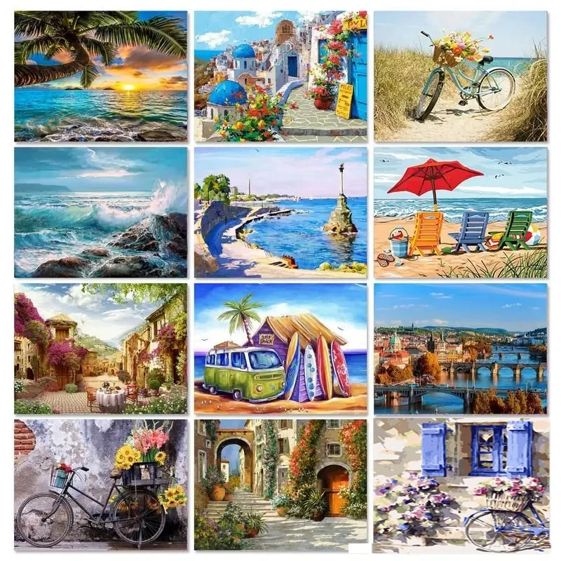 

GATYZTORY Paint By Numbers For Adults Children HandPainted Art Pictures Acrylic Painting Numbers Landscape Drawing On Canvas
