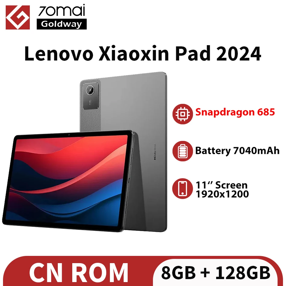  New Lenovo Xiaoxin Pad 2024 Tablet 6 / 8GB 128GB Qualcomm Snapdragon 685 Octa Core 11" Screen GPS WIFI Android Tab Original ROM 