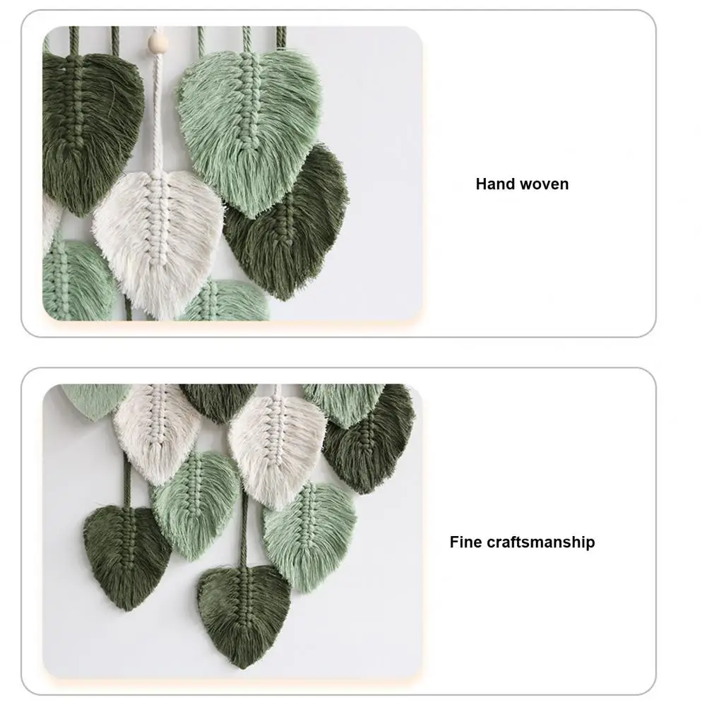 Leaf Macrame Wall Hanging Boho Room Home Decor Woven Aesthetic Wall Tapestry Living Room Wedding Decoration Gift