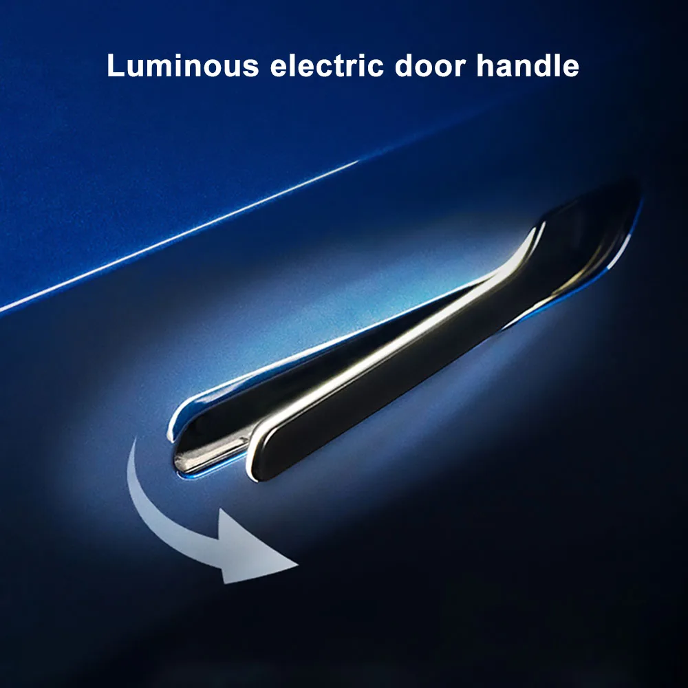 

With LED Smart Electric Suction Door Car Modification Car Door Electric Handle For Tesla Model 3 2020 2021 Model Y 2021