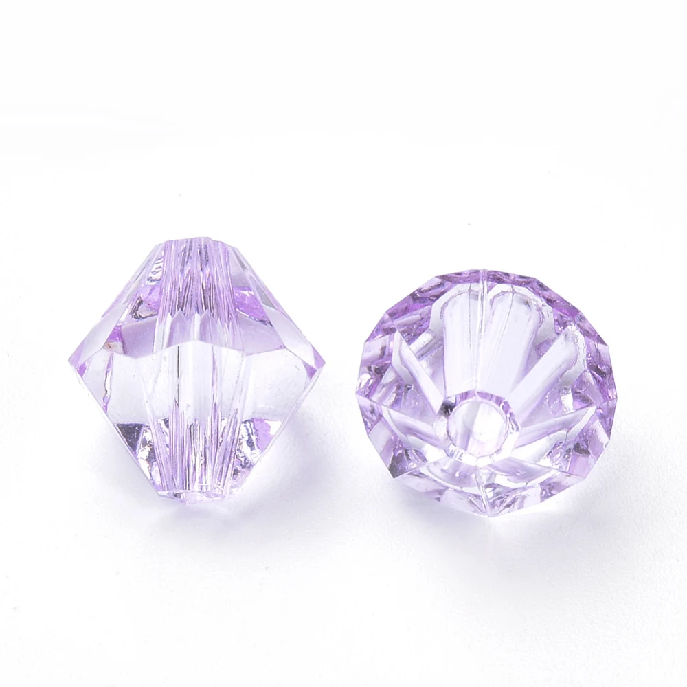 

500g Transparent Acrylic Beads Bicone Lilac 6x5.5mm Hole: 2mm about 6120pcs/500g