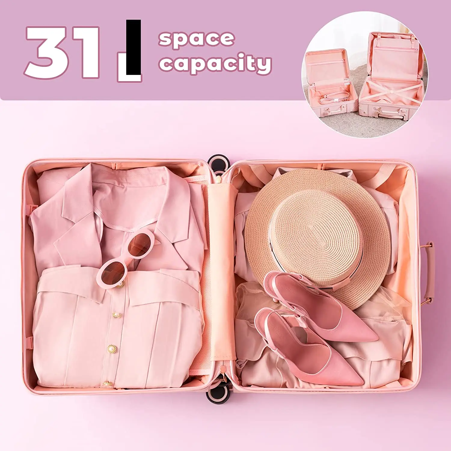 urecity Vintage Luggage Set 2 Piece, Portable Underseat Suitcase with TSA Lock, Lightweight carry on luggage for Men/Women