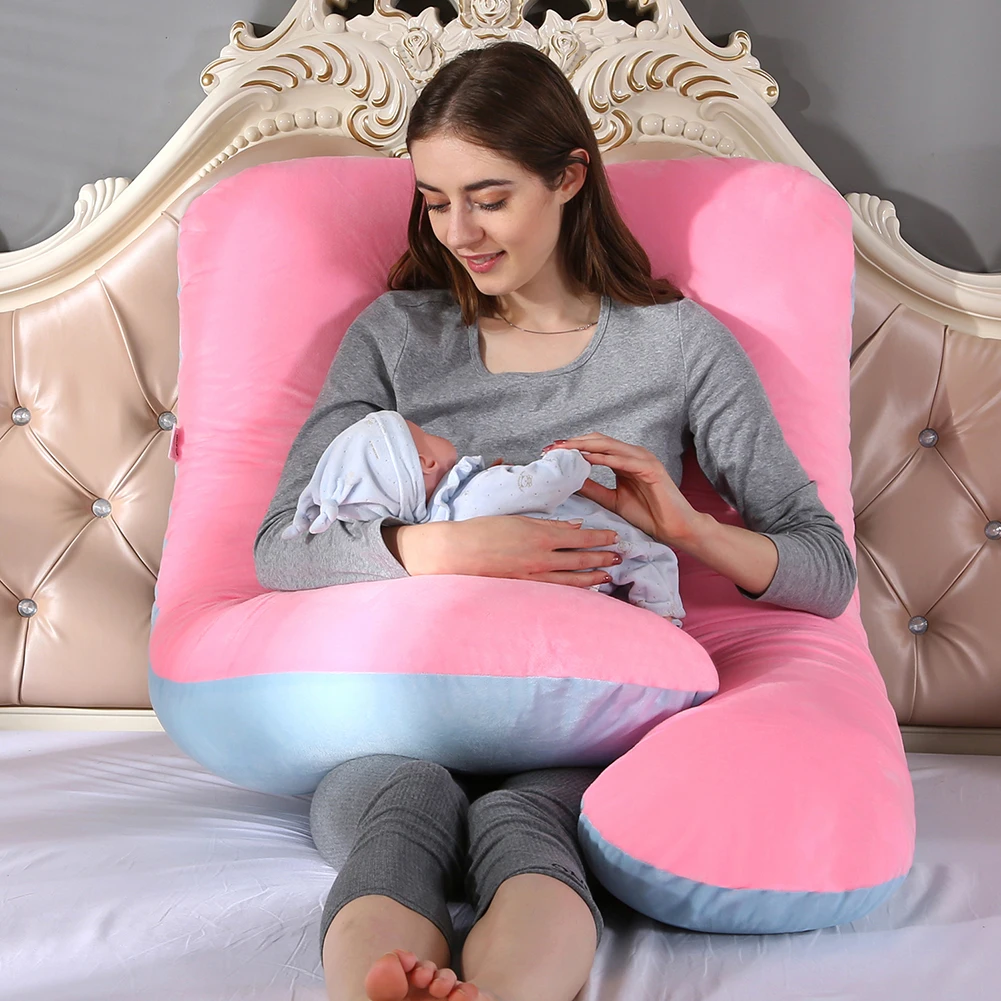 Multifunction U-type Pillow Convenient Practical User-friendly Design Side Sleeping Cushion Napping Pad for Pregnant Women