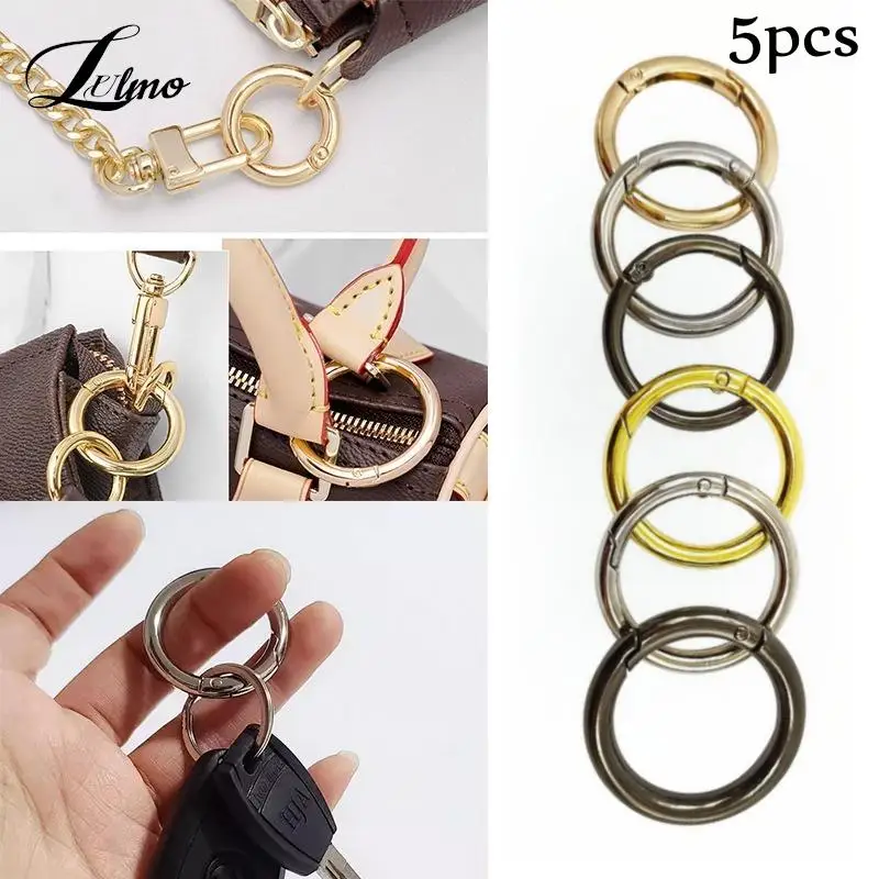 

5Pcs Keyring 13-38mm Openable Metal Spring Gate O Ring Leather Bag Belt Strap Buckle Dog Chain Snap Clasp Clip Trigger Luggage