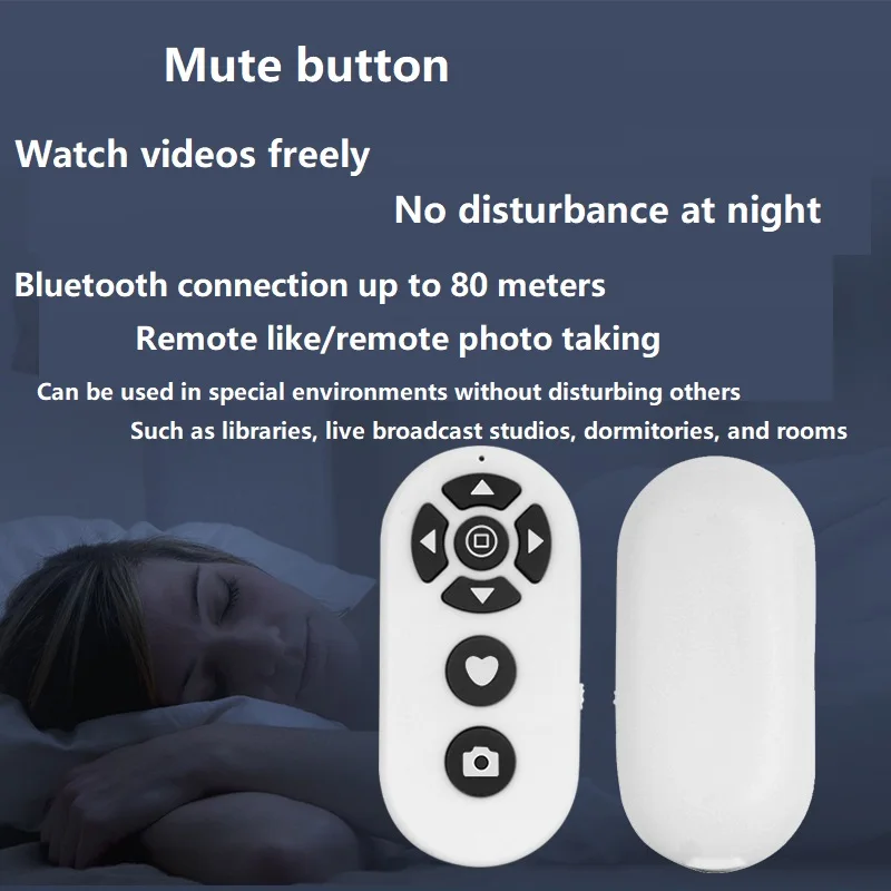Wireless Camera Controller & Bluetooth Selfie Stick with Multi-functions: Page Flip, Like, and Shutter Trigger