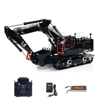RTR LESU 945 RC Hydraulic Excavator 1/14 Scale PL18EV Lite Remote Control 3-Arm Diggers Metal Heavy Duty Machine with Light Toys 1