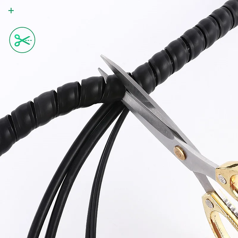 1/2/5M 와인딩 튜브 8/10/12/16/20mm 와이어 정리 케이블 보호 슬리브 튜브 보호 슬리브 나선형 랩 와인딩 보호기