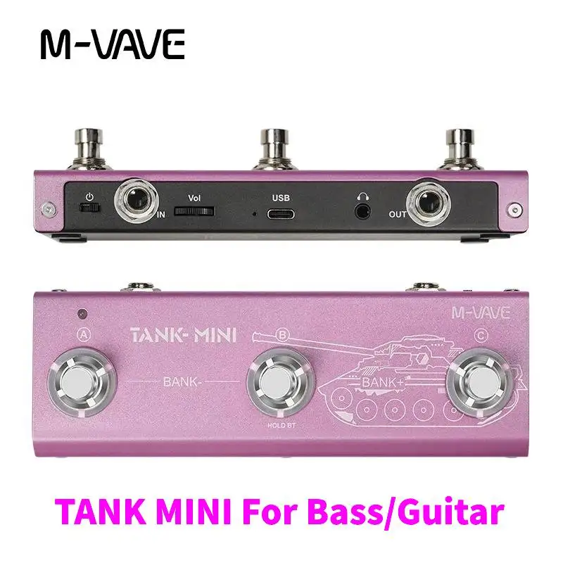 M-VAVE Tank-G guitar Multi Effects Pedal 36 Presets 9 Preamp Slot