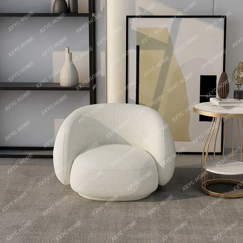 

Sofa Living Room Modern Simple Small Apartment Light Luxury Double Sofa Lambswool Nordic Fabric Arc Leisure Sofa