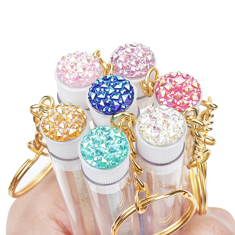 10/20pcs 튜브 속눈썹 브러쉬 크리스탈 래쉬 마스카라 완드 골드 키 체인 눈썹 빗 스풀 컨테이너 속눈썹 브러쉬 메이크업 도구