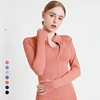 S-3XL Women's Tracksuit Jacket Slim Fit Long Sleeved Fitness Coat Yoga Tops With Thumb Holes Gym Jacket Workout Sweatshirts2024 6