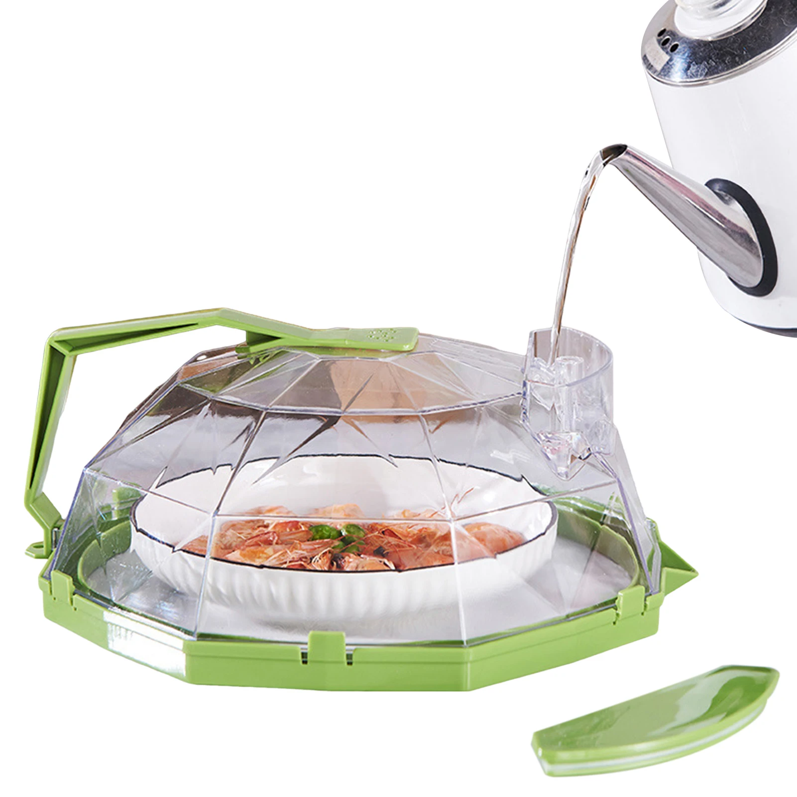 Food Cover Kitchen Utensils Kitchen Supplies Microwave Cover Reusable Microwave Splash Guard with Water Reservoir